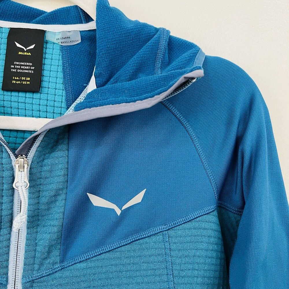 Salewa Pedroc Power Grid Hooded Fleece Jacket Speed Hiking Mountain Training Med - Picture 6 of 9